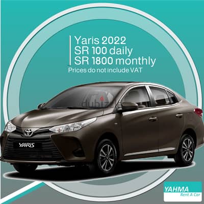 Toyota Yaris 2022 for rent in Abha - Free delivery for monthly rental