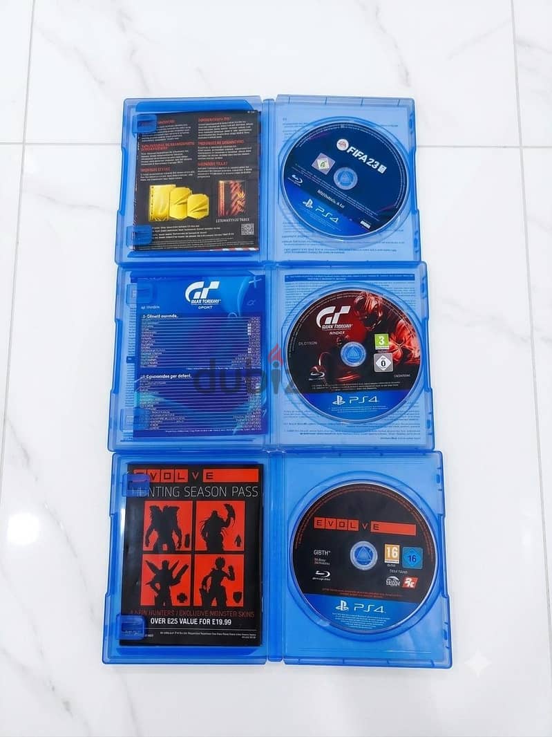 PS4 PHYSICAL DISK : FIFA 23, Gran Turismo Sport (VR) & Evolve 1