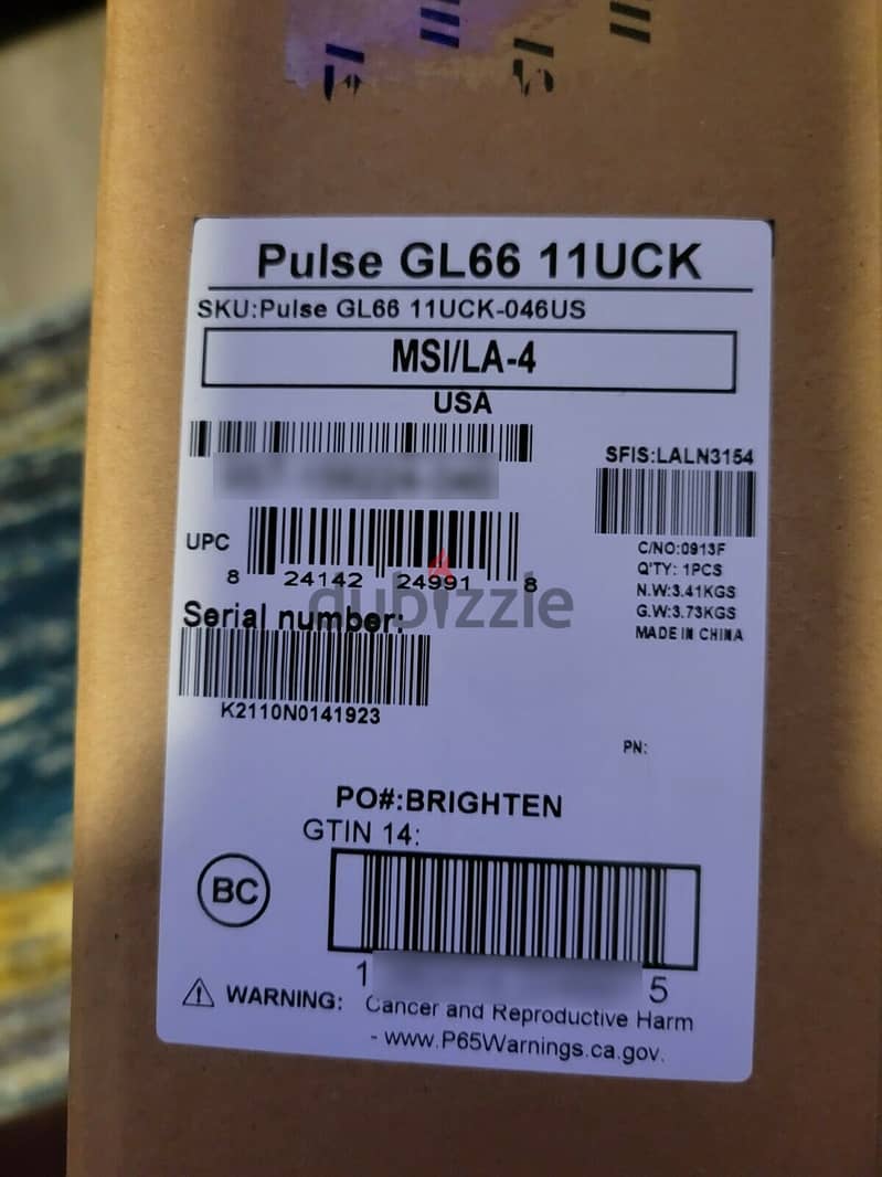 NEW MSI Pulse GL66 11UCK-046 15.6" (1TB SSD, Intel Core i7 1 2