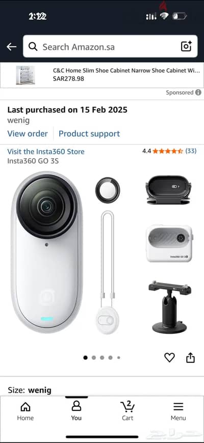 كاميرا insta 360 go 3s