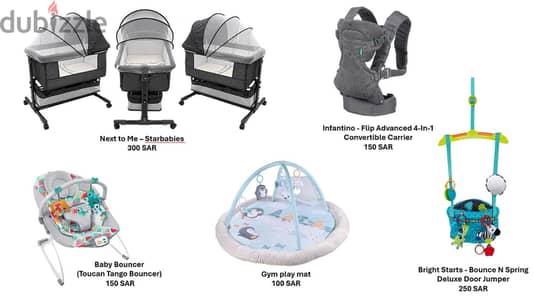 BABY Bundle - Next to me, Bouncer, Door Jumper, Baby Carrier, Gym Mat