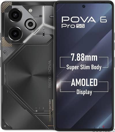 Tecno pova 6pro 5g 12gb 256gb black in new condition