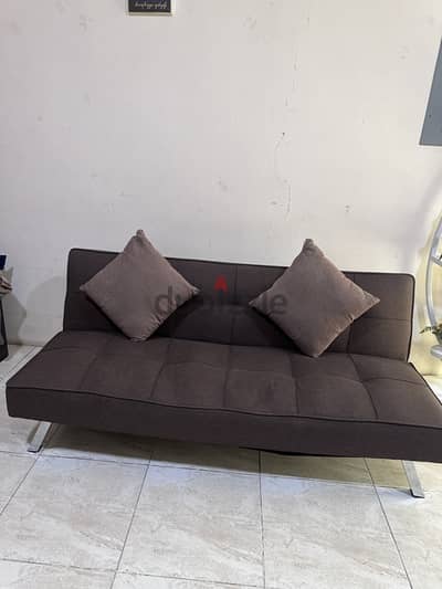 SOFA CUM BED, BOOK SHELF,MAPLE  PLANT STAND.