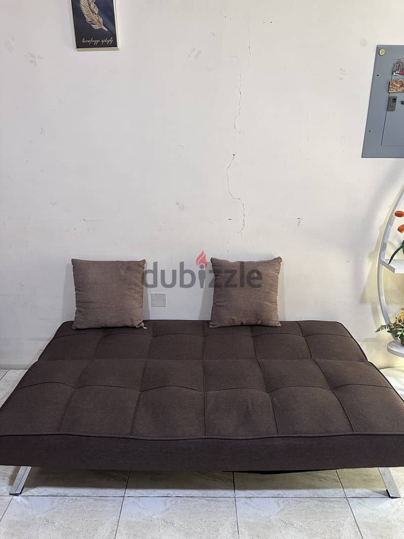 SOFA CUM BED, BOOK SHELF,MAPLE  PLANT STAND. 1