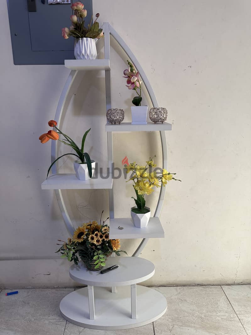 SOFA CUM BED, BOOK SHELF,MAPLE  PLANT STAND. 4