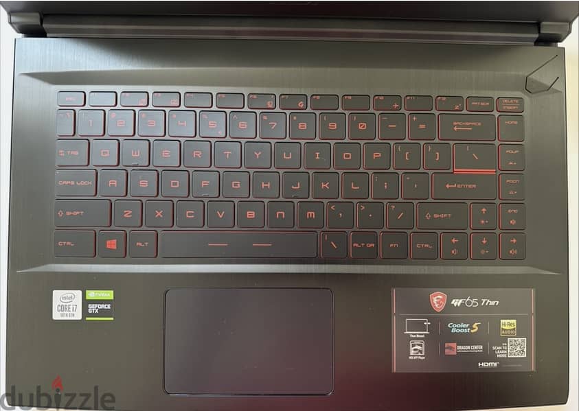 MSI GF65 THIN 10SDR-458 15.6" 512GB SSD, Intel Core i7-10750H, 2.60GHz 2