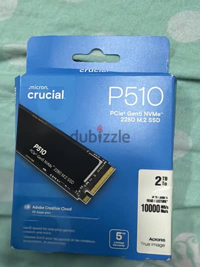 Crucial P510 Gen5 NVMe M. 2 SSD