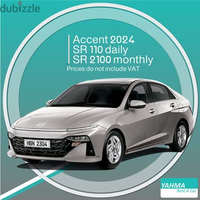 Hyundai Accent 2024 for rent - Free delivery for monthly rent
