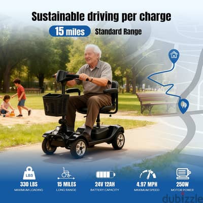 ROBTWOK Portable 4-Wheel Power Scooter