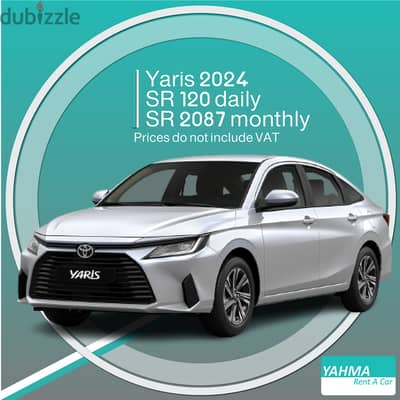 Yaris 2024 for rent in Dammam - Free delivery for monthly rental