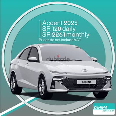 Hyundai Accent 2025 for rent Qatif - Free delivery for monthly rental