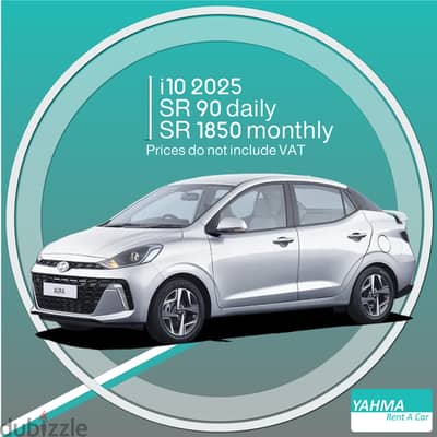 Hyundai i10 2025 for rent in Qatif - Free delivery for monthly rental