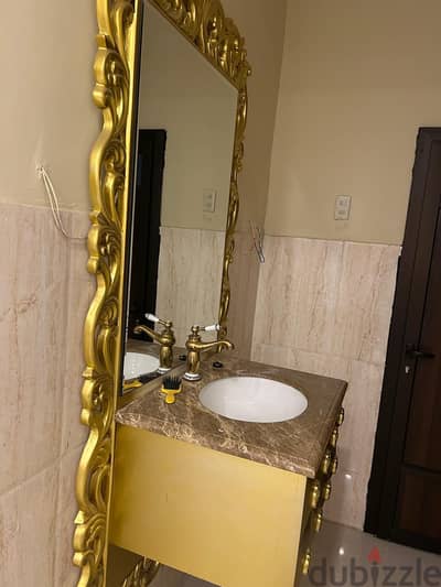 with glass wash basin