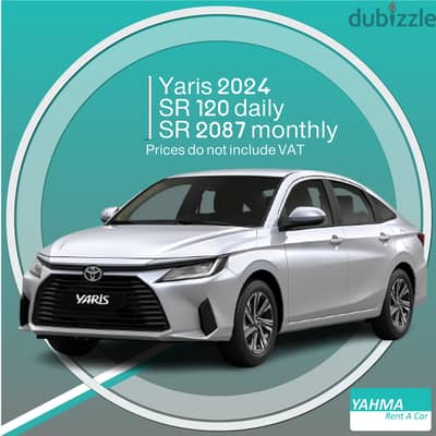 Toyota Yaris 2024 for rent in Khobar - Free delivery for monthly rent