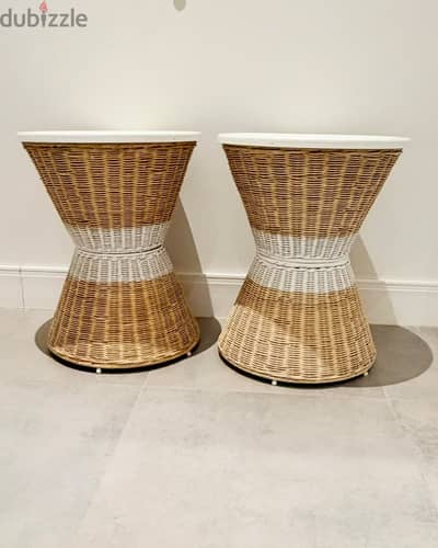 IKEA Rattan Side Tables (Set Of 2)