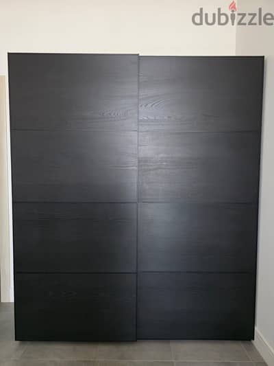 IKEA PAX Sliding-Door Wardrobe – Black-Brown