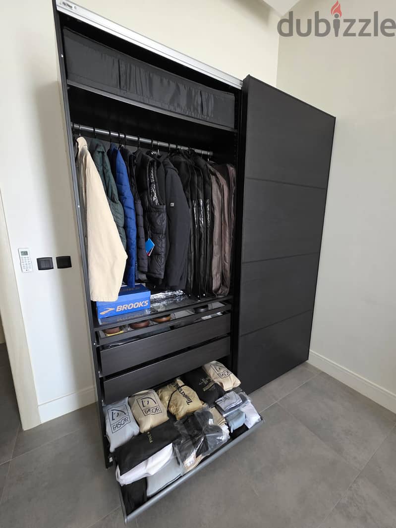 IKEA PAX Sliding-Door Wardrobe – Black-Brown 1