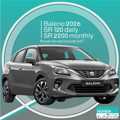 Suzuki Baleno 2026 for rent in Makkah