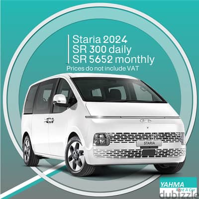 Hyundai Staria 2024 for rent (9 seater) in Jeddah