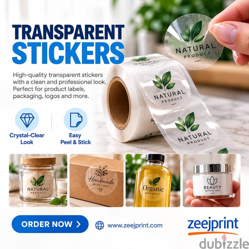 Transparent Sticker Printing Services in Saudi Arabia – Zeejprint 1
