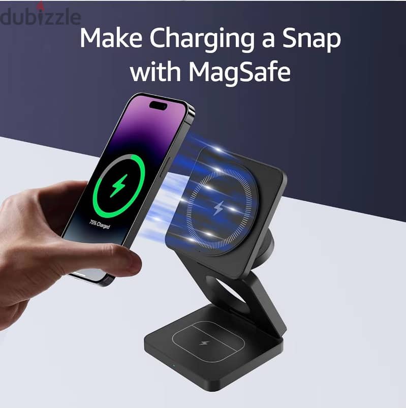 شاحن لاسلكي قابل للطي wireless charger 3 in 1 3