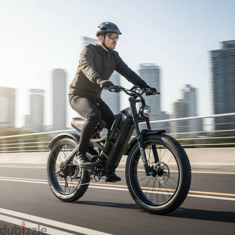 Electric bicycle Mountain Bike Black Carbon Steel Frame 1