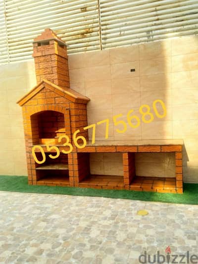 أفران مطاعم شوايات برميل مندي أعمال الطوب الأحمر مشبات رخام مشبات