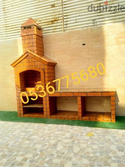 أفران مطاعم شوايات برميل مندي أعمال الطوب الأحمر مشبات رخام مشبات