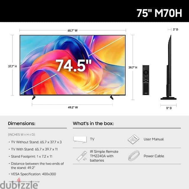 Samsung 75-Inch Class Mini LED M70H Series Samsung Vision AI Companion 8