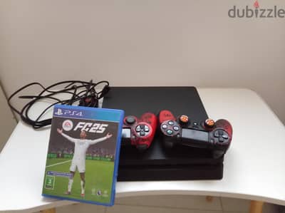 it comes with 2 games, GTA 5 and FC 25. and 2 controllers. 450gb.