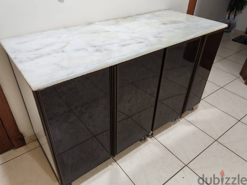 Used Kitchen Cabinet With Marble Top 1