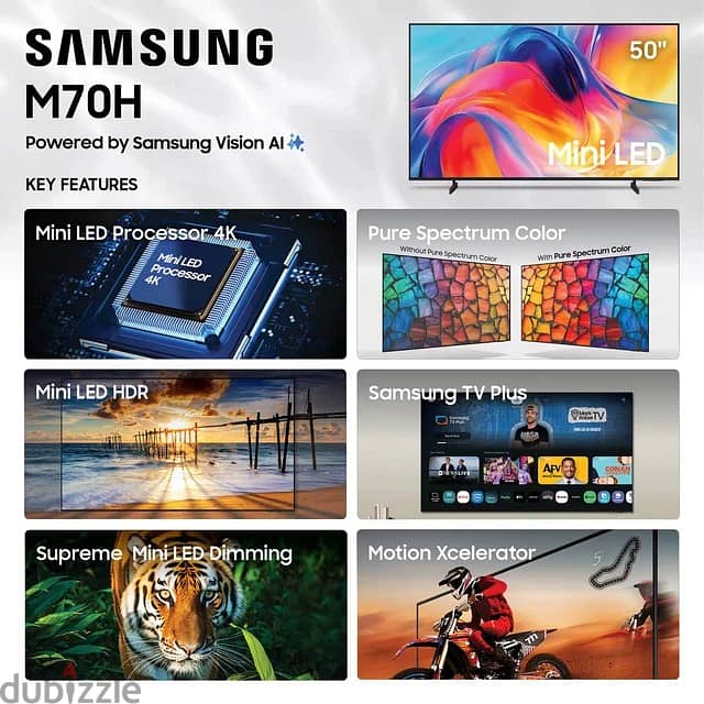 Samsung - 50" Class M70H Series Mini LED 4K UHD SamsungVision AI Smart 4