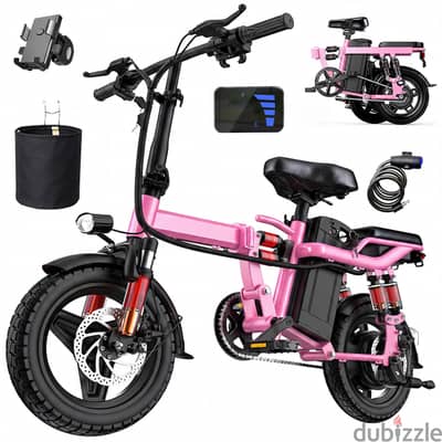 14" Lightweight Folding Electric Bike for Adults andTeens 750W Peak