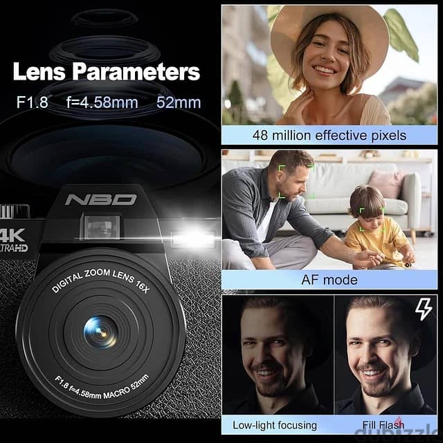 4K Digital Cameras for Photography,48MP Camera,Travel Vlogging Cameras 2