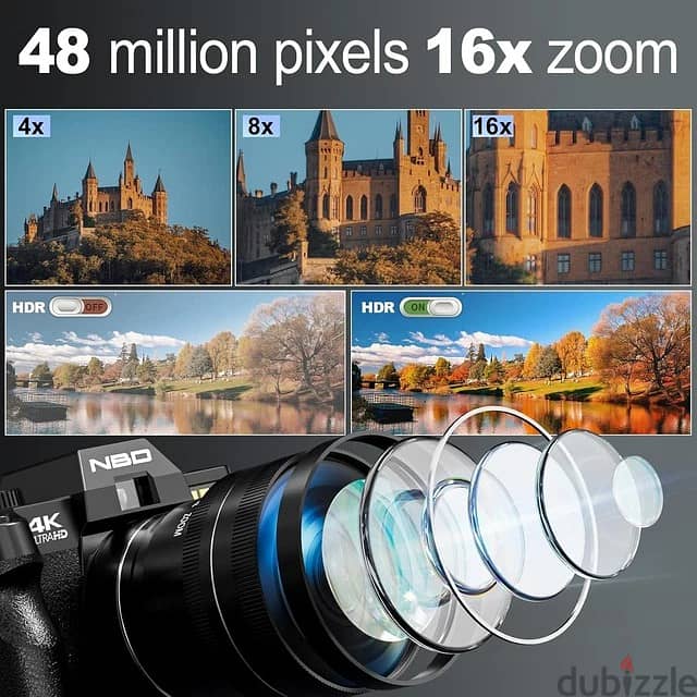 4K Digital Cameras for Photography,48MP Camera,Travel Vlogging Cameras 4