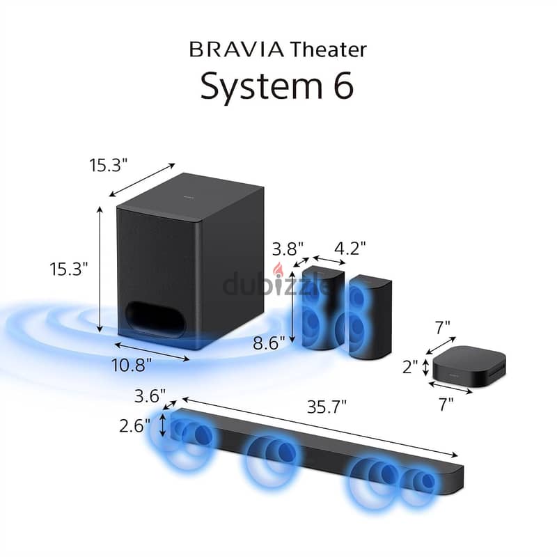 Sony BRAVIA 6 5.1ch Wireless Theater System w/ Soundbar & Wired Subwoo 3