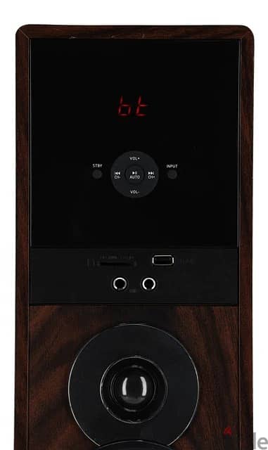 Rockville TM150D Dark Wood Powered Home Theater Tower Speakers 10" Sub 3