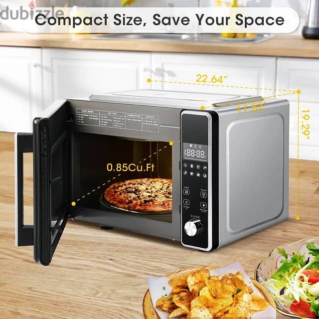 3-in-1 Air Fryer Microwave Oven Combo 1800W Countertop Convection Kitc 4
