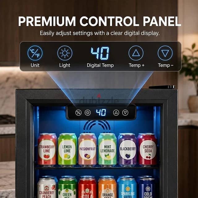 3.2 Cu Ft Beverage Refrigerator 126 Can Cooler Glass Door Mini Fridge 1
