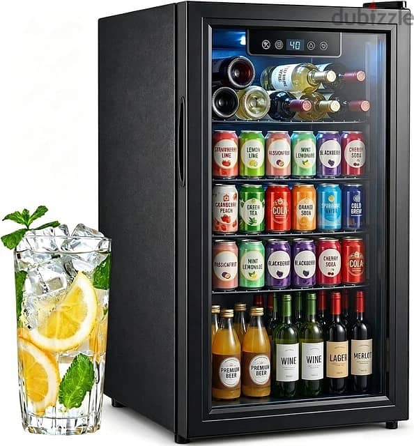 3.2 Cu Ft Beverage Refrigerator 126 Can Cooler Glass Door Mini Fridge 6