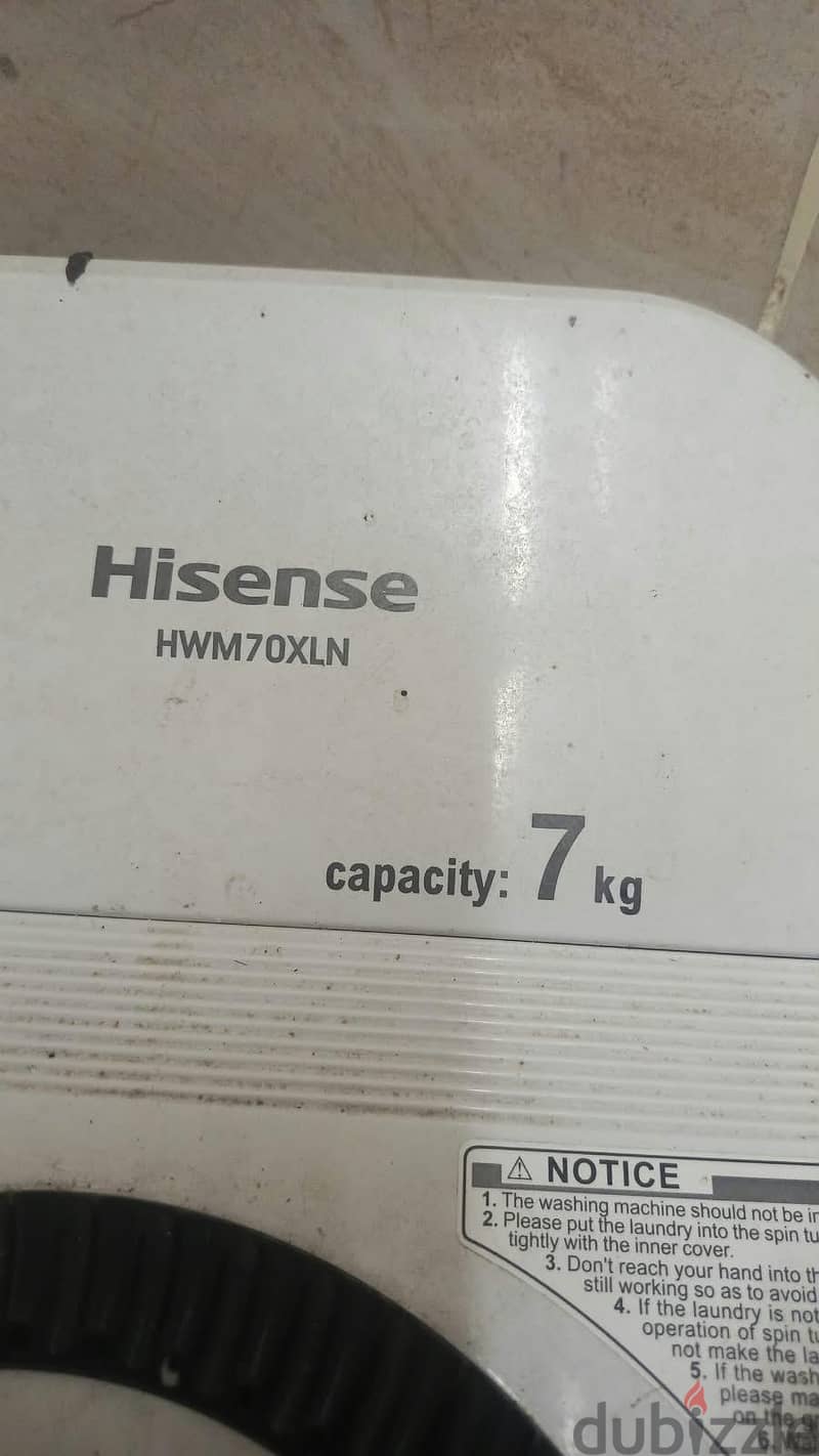 Hisense washing machine 7 Kg 1