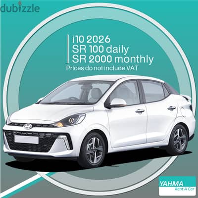 Hyundai i10 2026 for rent in Dammam - Free delivery for monthly rental