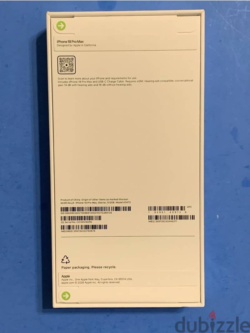Apple iPhone 18 Pro Max - 512 GB - Glacier (Verizon) 1
