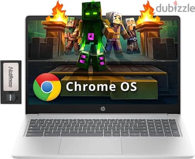 HP 15.6 HD Anti-Glare Chromebook Laptop, Intel Pentium N200, 8GB LPDDR