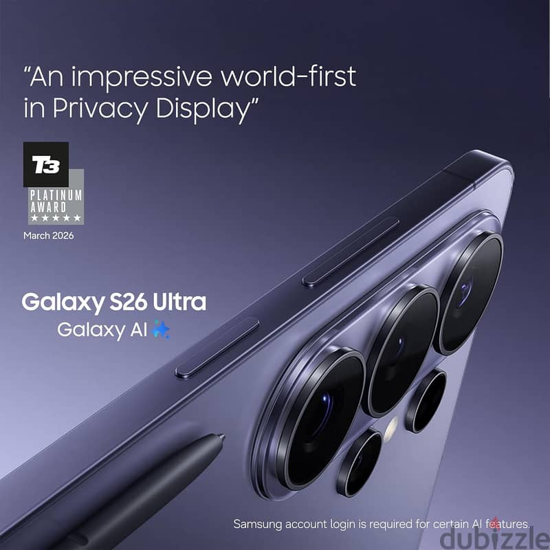 Samsung Galaxy S26 Ultra AI Phone, Privacy Display, Snapdragon AP, 200 5