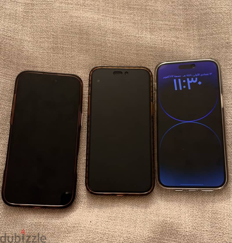 3 آيفونات للبيع | iPhone 16 Plus & 14 Pro Max 2