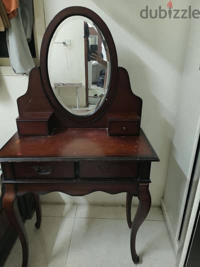 Double Door Refrigerator, Gas Stove, Mirror Table & Bedside Table