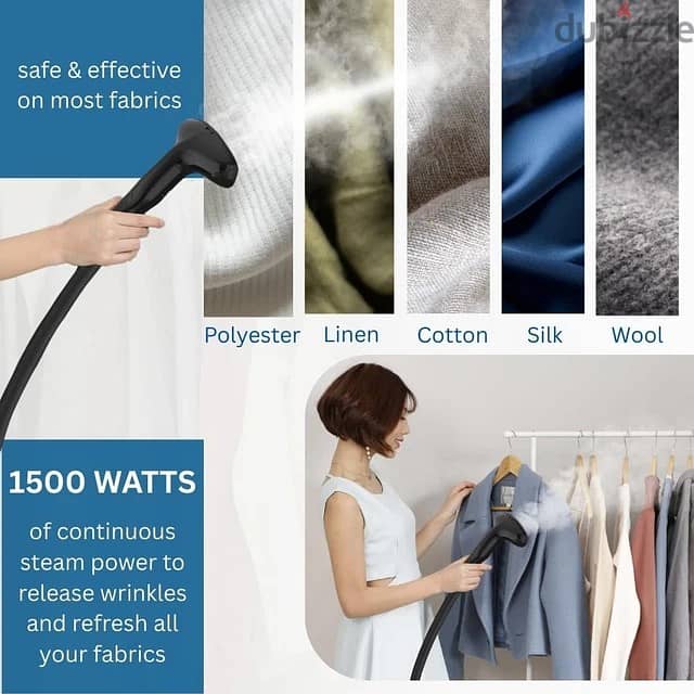 SALAV GS18-DJ Professional Standing Clothes Steamer w/Roll Wheels for 4