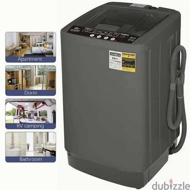Full Automatic Washing Machine 15.6Lbs Capacity Compact Laundry Washer 6