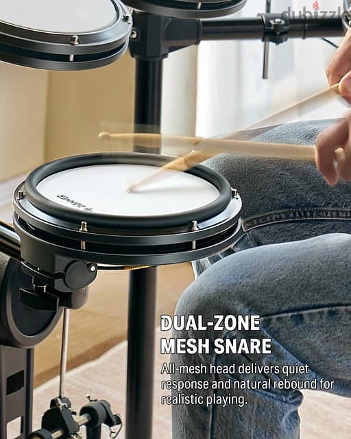 Donner Electric Drum Set - DED-100 Electronic Drum Kit with Quiet Mesh 3